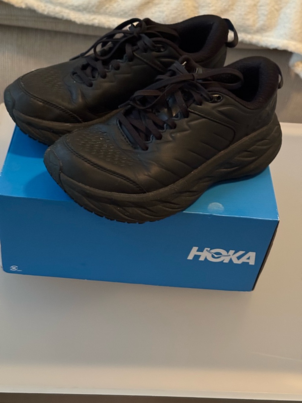 Hoka All-Black Cushioned Low-Top Sneakers
